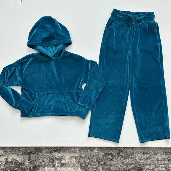 90 Degree By Reflex Turquoise Velour Set Size XS - Picture 1 of 15
